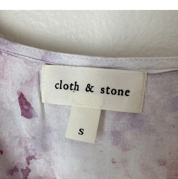 Anthropologie Cloth & Stone Splatter Print V-Neck LS Blouse Sz S EUC - Picture 13 of 13